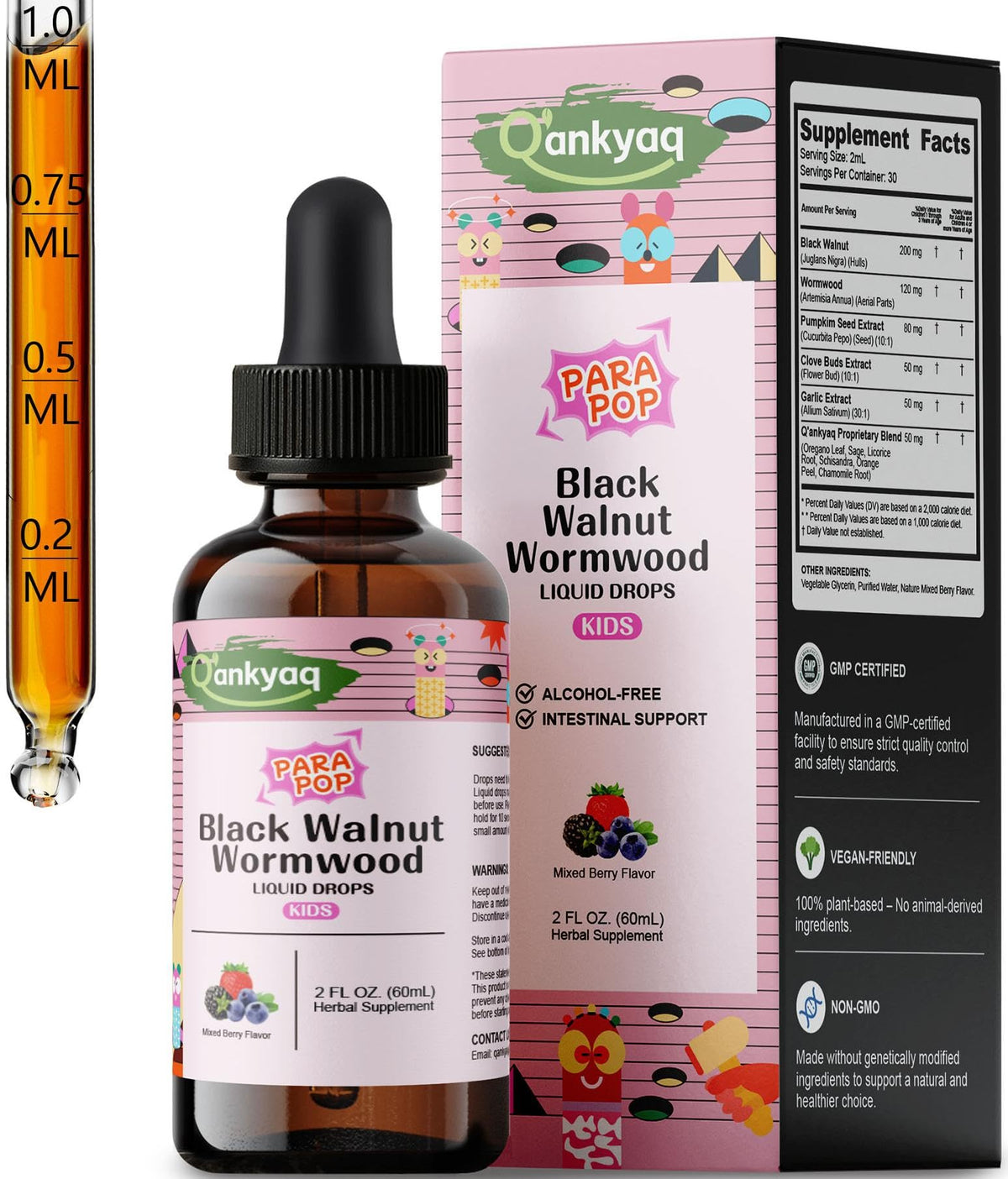 q'ankyaq black walnut wormwood bottle, short-course arithmetic — Black Walnut Wormwood Liquid for Kids1 — q'ankyaq